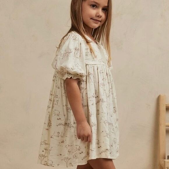 Rylee + Cru Girls Jolene Linen Blend Safari Toile Dress Size 6-7Y - Picture 4 of 13